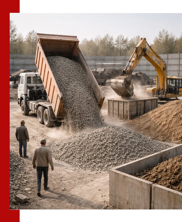 Доставка нерудных материалов с погрузкой и разгрузкой в Южно-Сахалинске