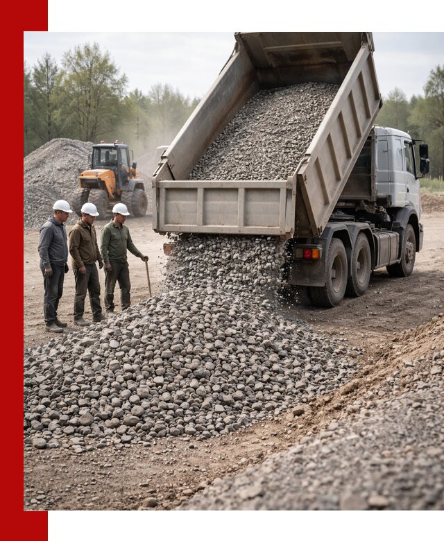 Доставка гравийного щебня фракции 70-120 в Южно-Сахалинске