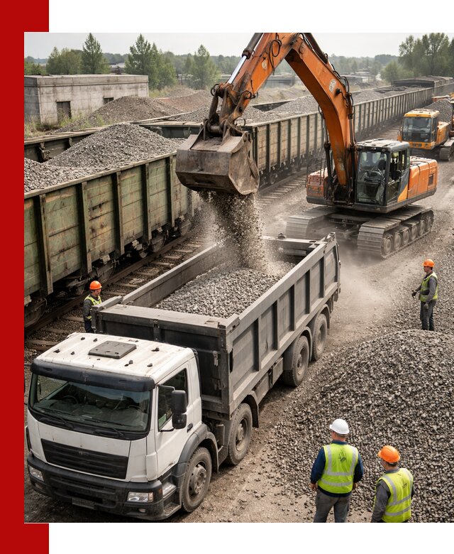 Железнодорожный щебень фракция 25–60 для поставок в Южно-Сахалинске