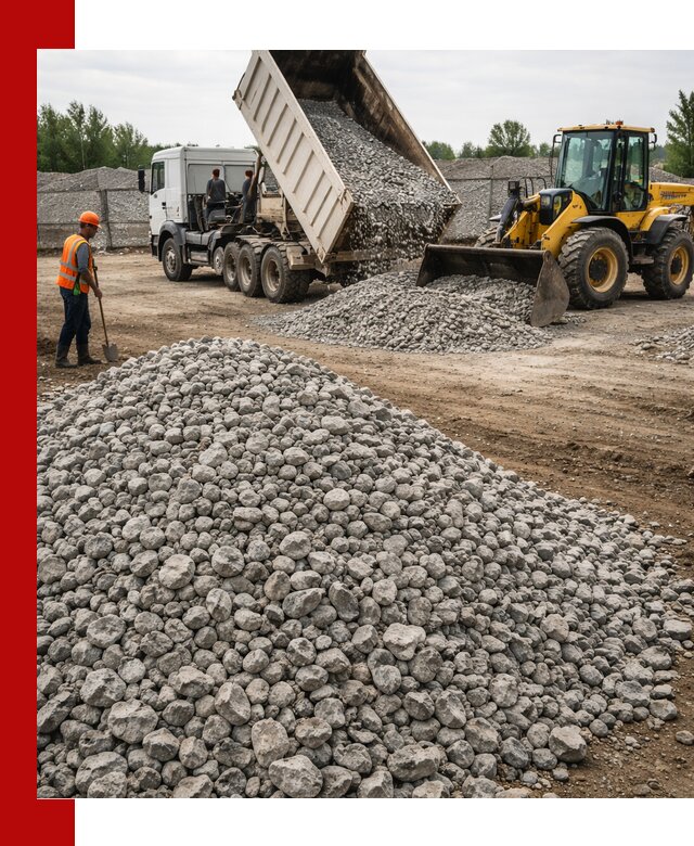 Доставка бетонного щебня фракции 40-70 в Южно-Сахалинске