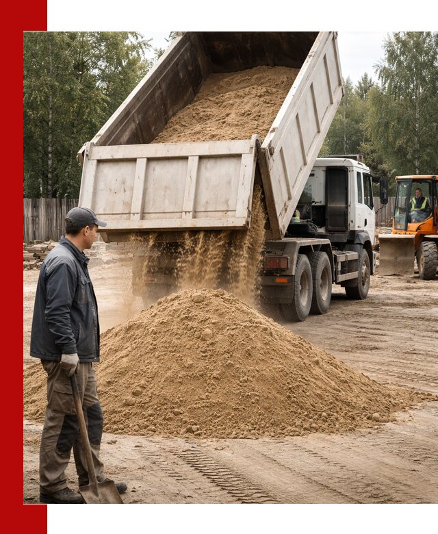 Доставка и продажа песка с разгрузкой в Южно-Сахалинске