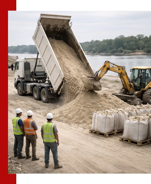Доставка речного песка в Южно-Сахалинске самосвалами и погрузкой