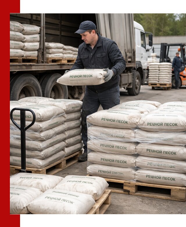 Речной песок в мешках с доставкой в Южно-Сахалинске