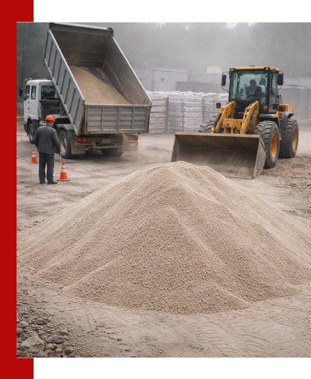 Кварцевый песок фракция 0–8 для стройработ в Южно-Сахалинске