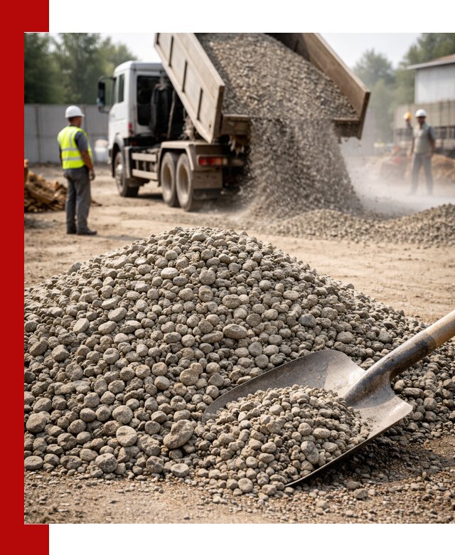 Доставка гравия фракции 20-40 в Южно-Сахалинске с самосвалами