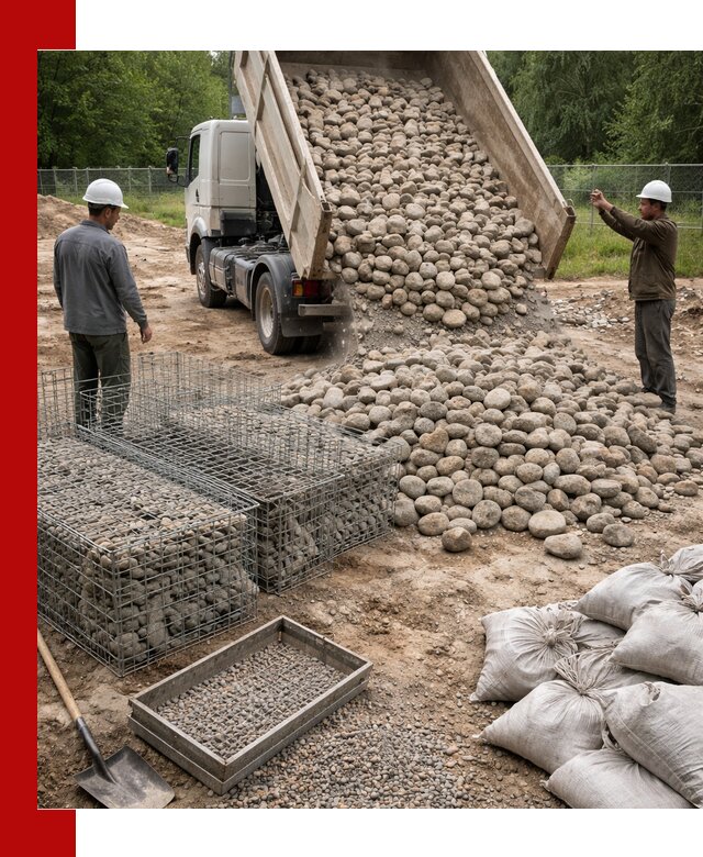 Камень для габионов фракция 70–151 в Южно-Сахалинске