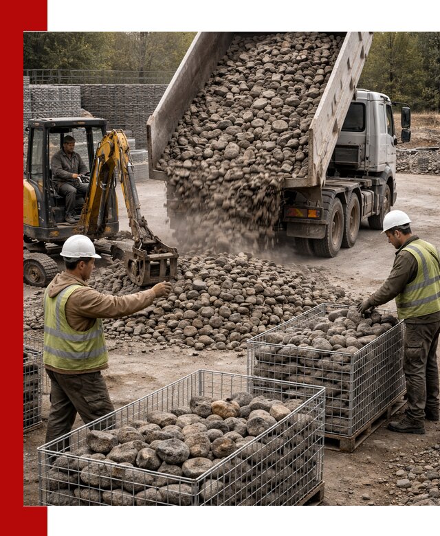 Камень для габионов фракция 100–201 в Южно-Сахалинске