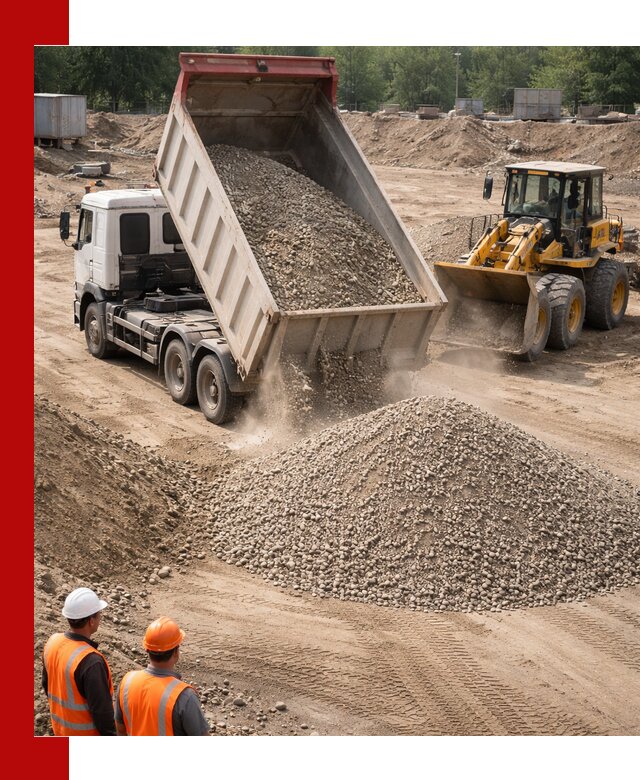 Щебень с песком (ЩГПС С2) с доставкой в Южно-Сахалинске