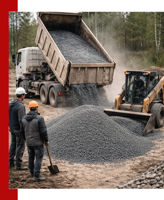 Гранитный отсев 0-5 с доставкой и разгрузкой в Южно-Сахалинске