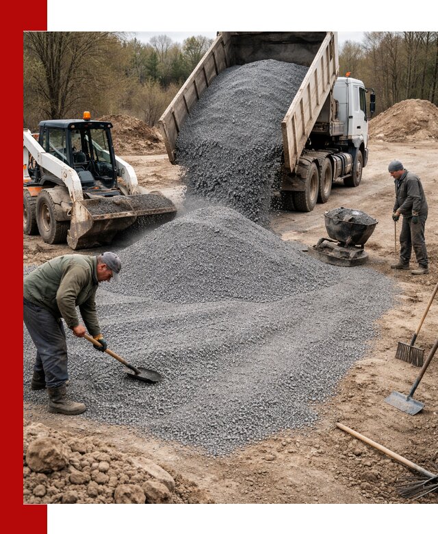 Отсев для подсыпки в Южно-Сахалинске — доставка и подсыпка на участок