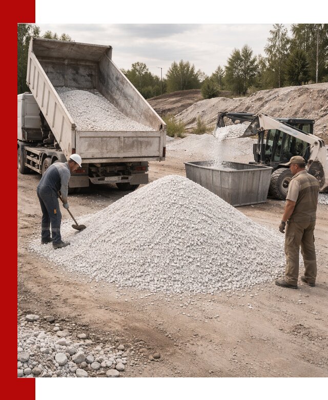 Доставка и продажа белой мраморной крошки в Южно-Сахалинске