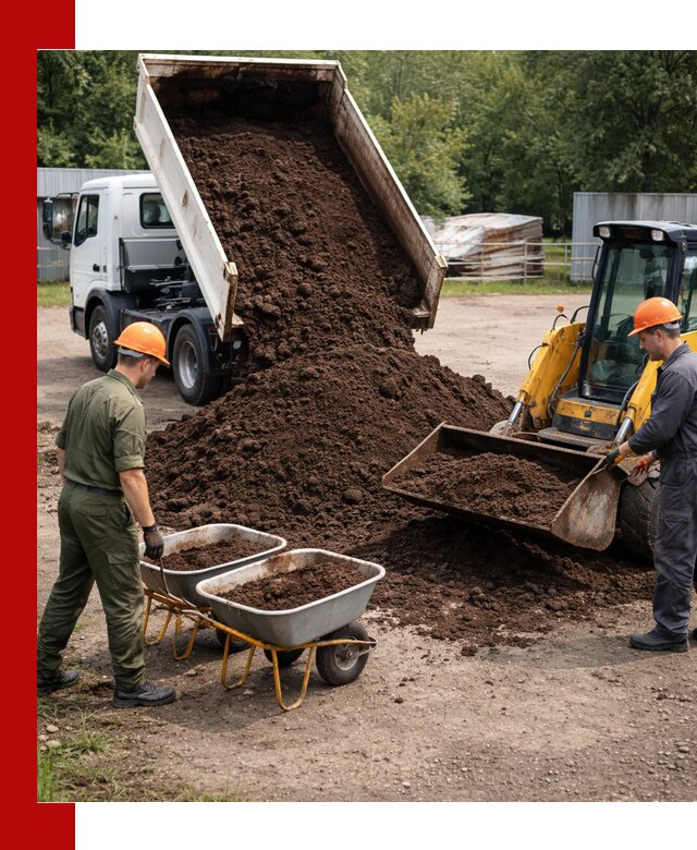 Доставка торфо-земляной смеси в Южно-Сахалинске для огорода и ландшафта