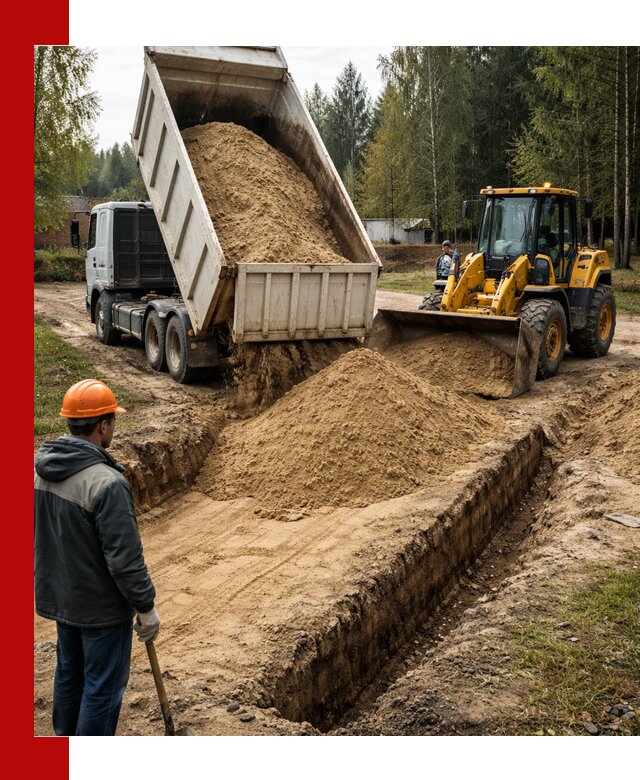 Доставка песчаного грунта в Южно-Сахалинске для строительных работ