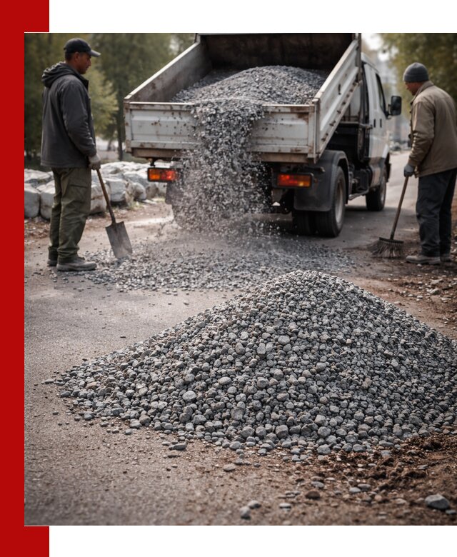 Гранитная крошка для посыпки дорог и тротуаров в Южно-Сахалинске