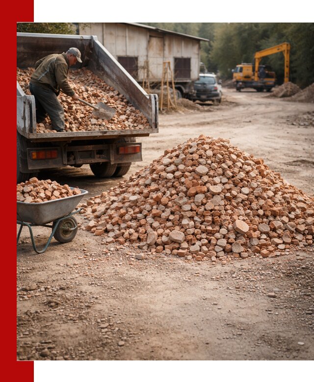 Доставка и подушка из боя кирпича с разгрузкой в Южно-Сахалинске