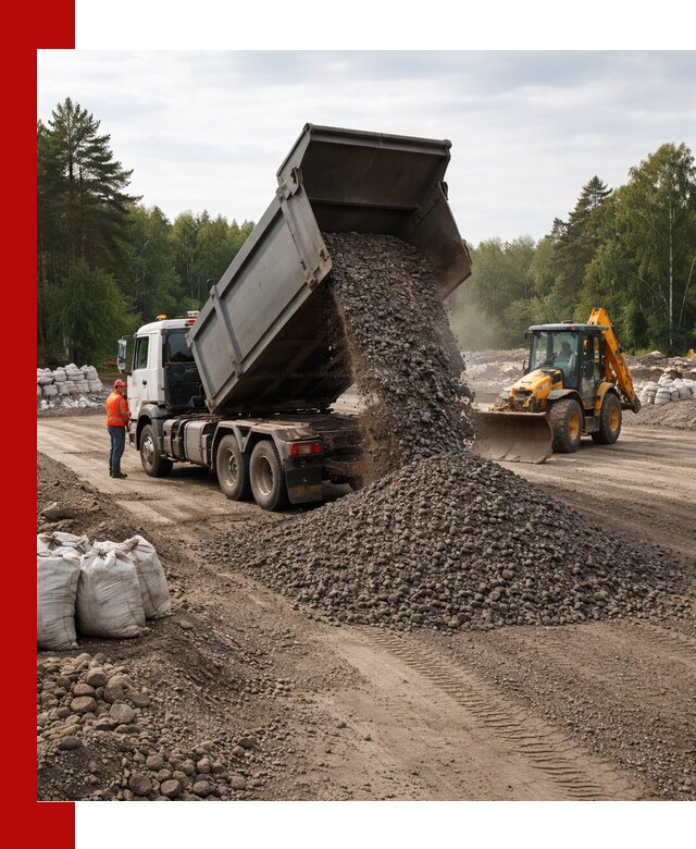 Доставка дробленого асфальта в Южно-Сахалинске для дорожных работ