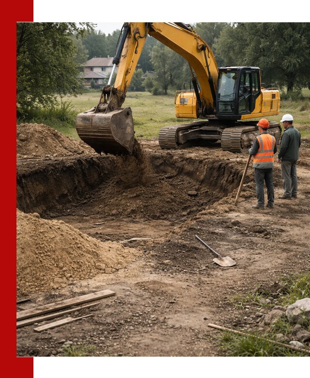 Рытье котлована под фундамент в Южно-Сахалинске (быстро и недорого)