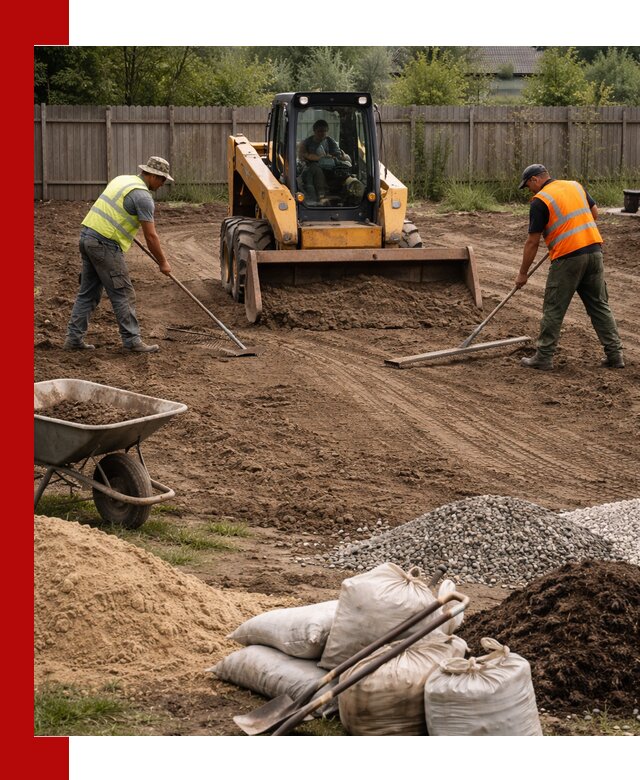 Выравнивание участка под строительство и благоустройство в Южно-Сахалинске